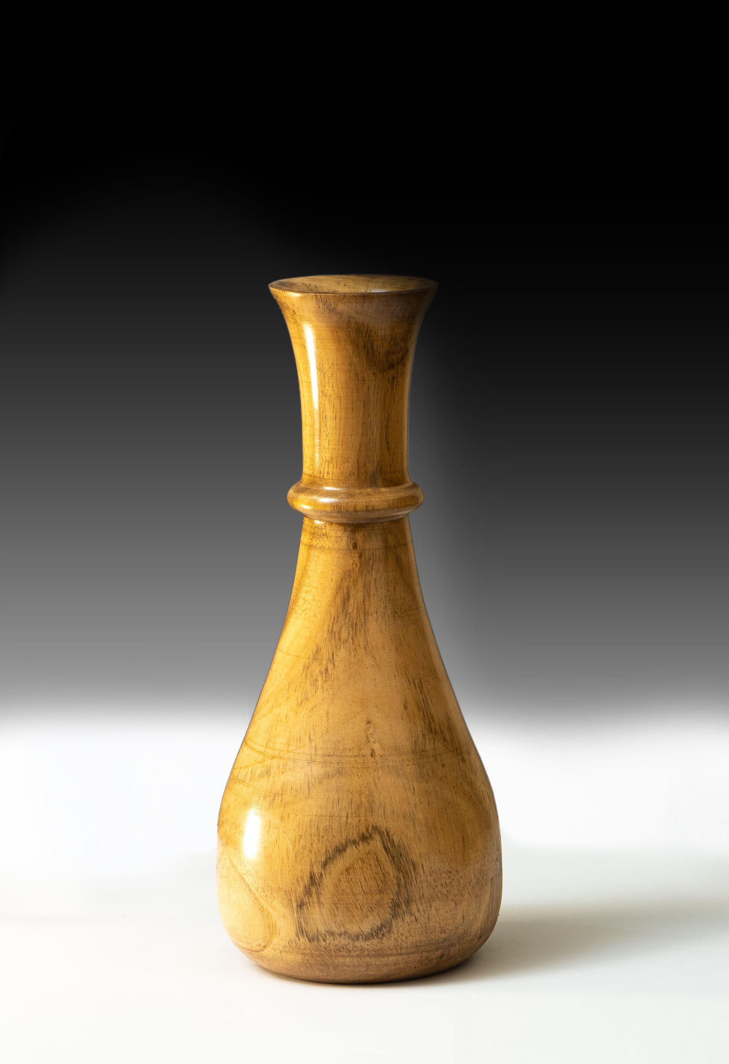 Wooden Vase Long Neck