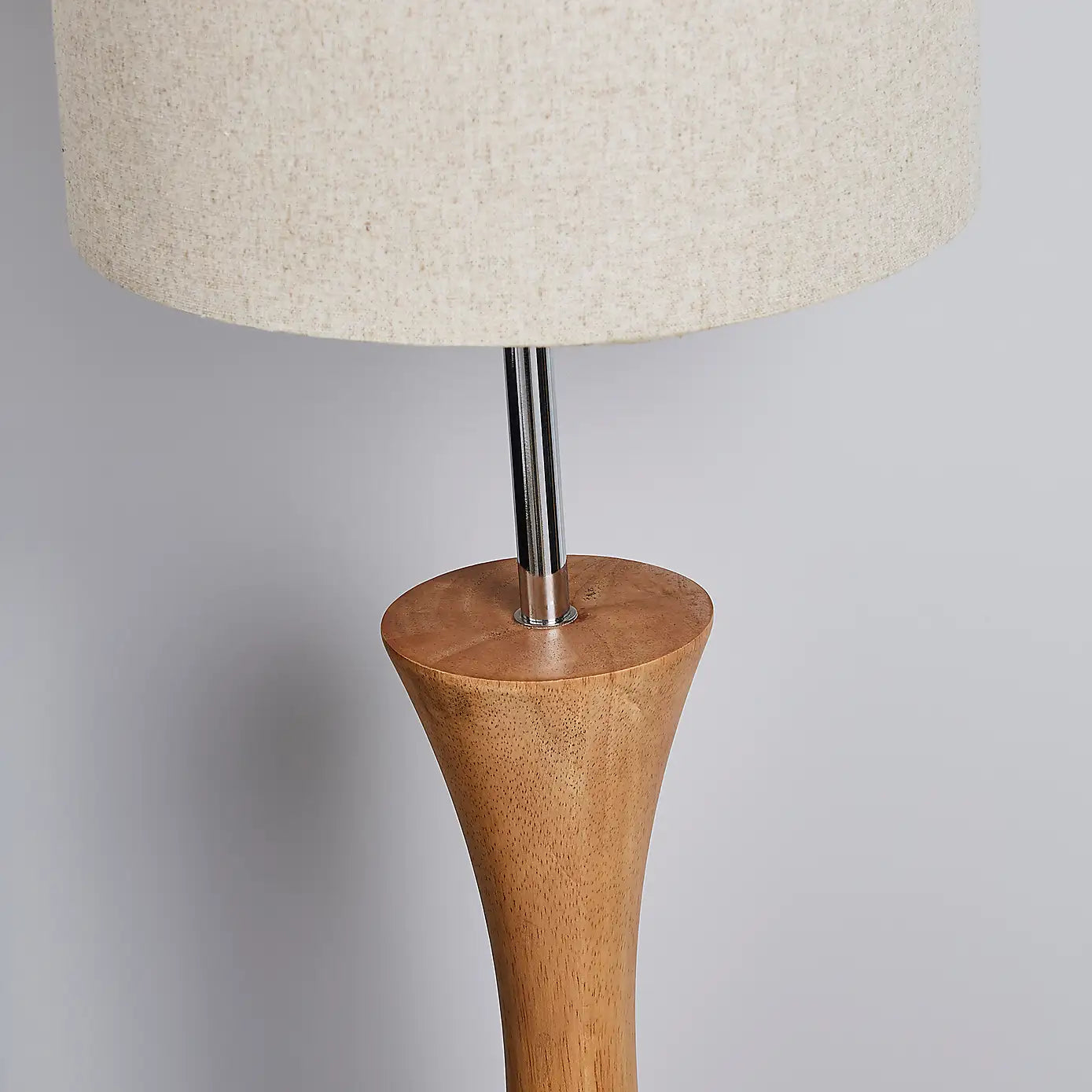 Wooden Floor Lamp with Sleek Column Base