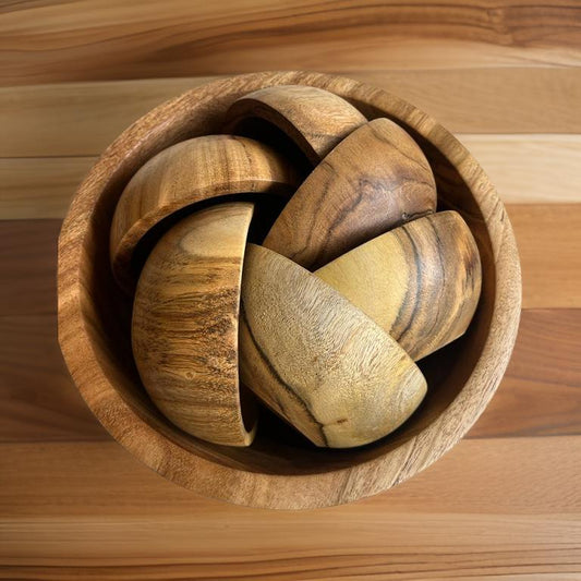 Acacia Wooden Bowl Set of 7