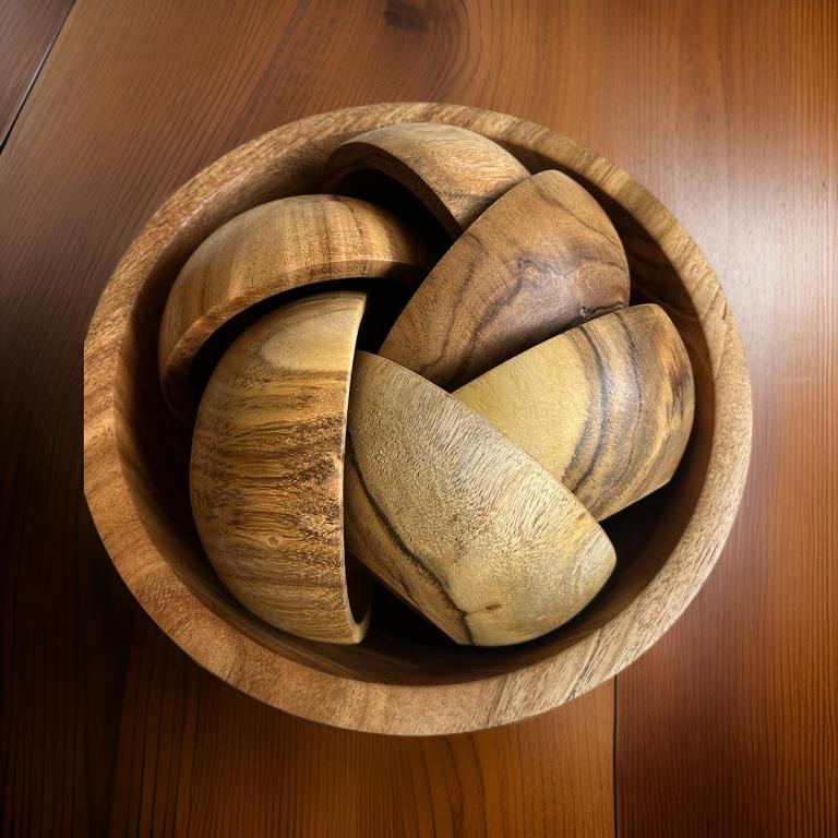 Acacia Wooden Bowl Set of 7