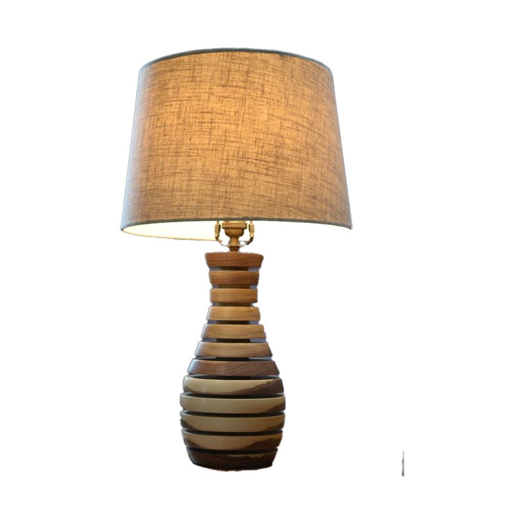 Groove Designed Wooden Table Lamp