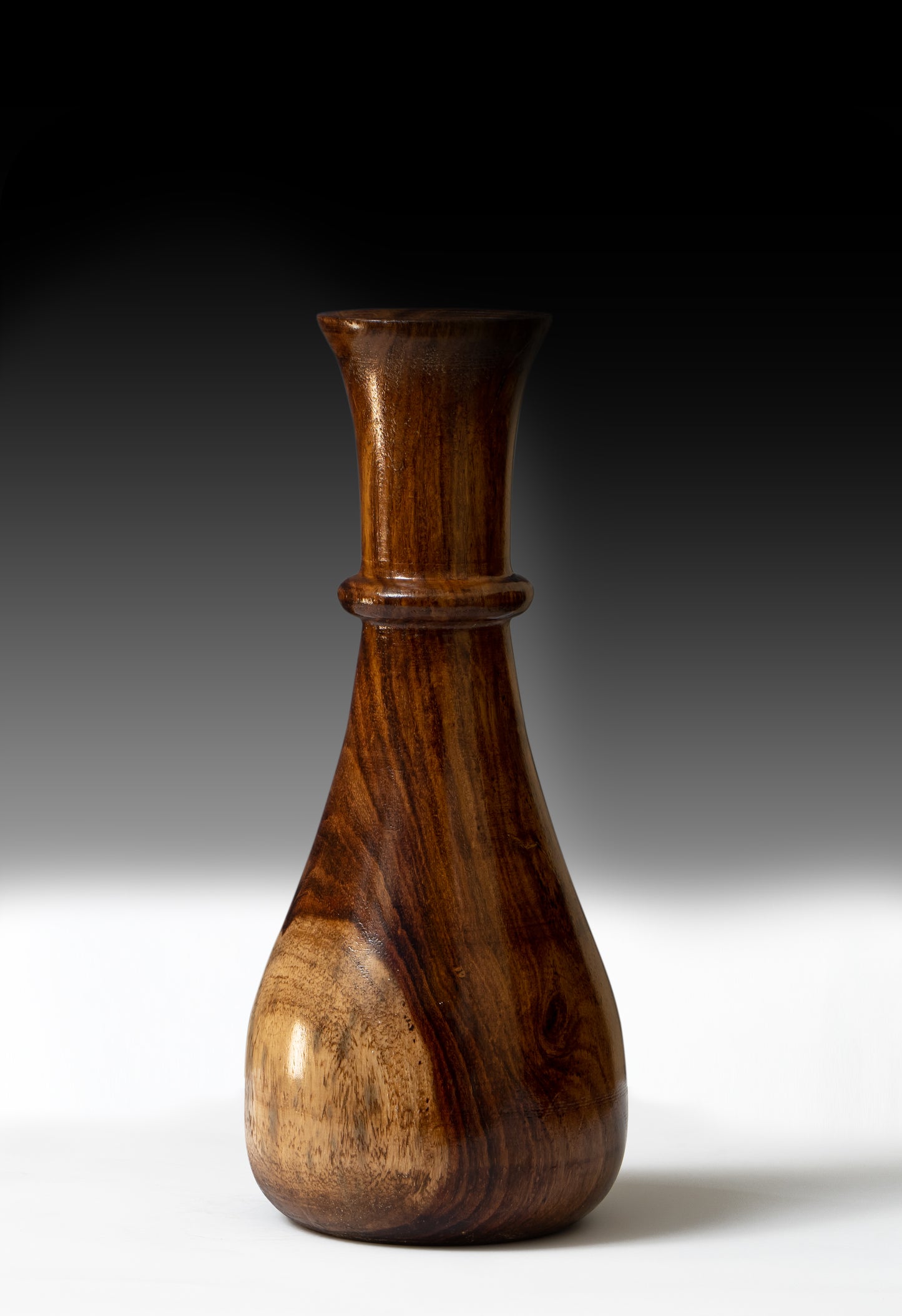 Wooden Vase Long Neck