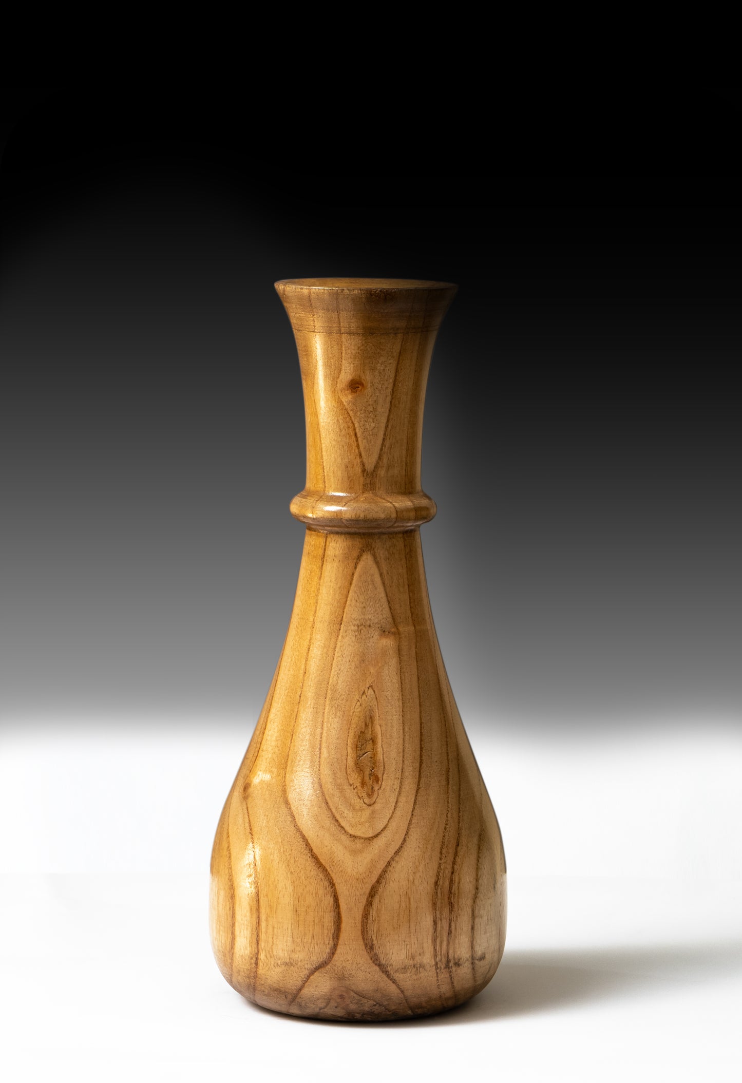 Wooden Vase Long Neck