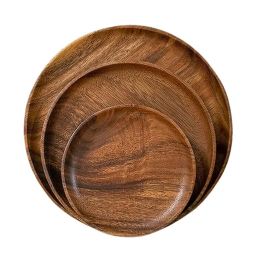 Acacia Wood Plates Set