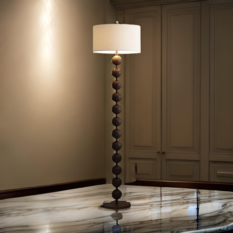 Acacia Brown Wooden Floor Lamp