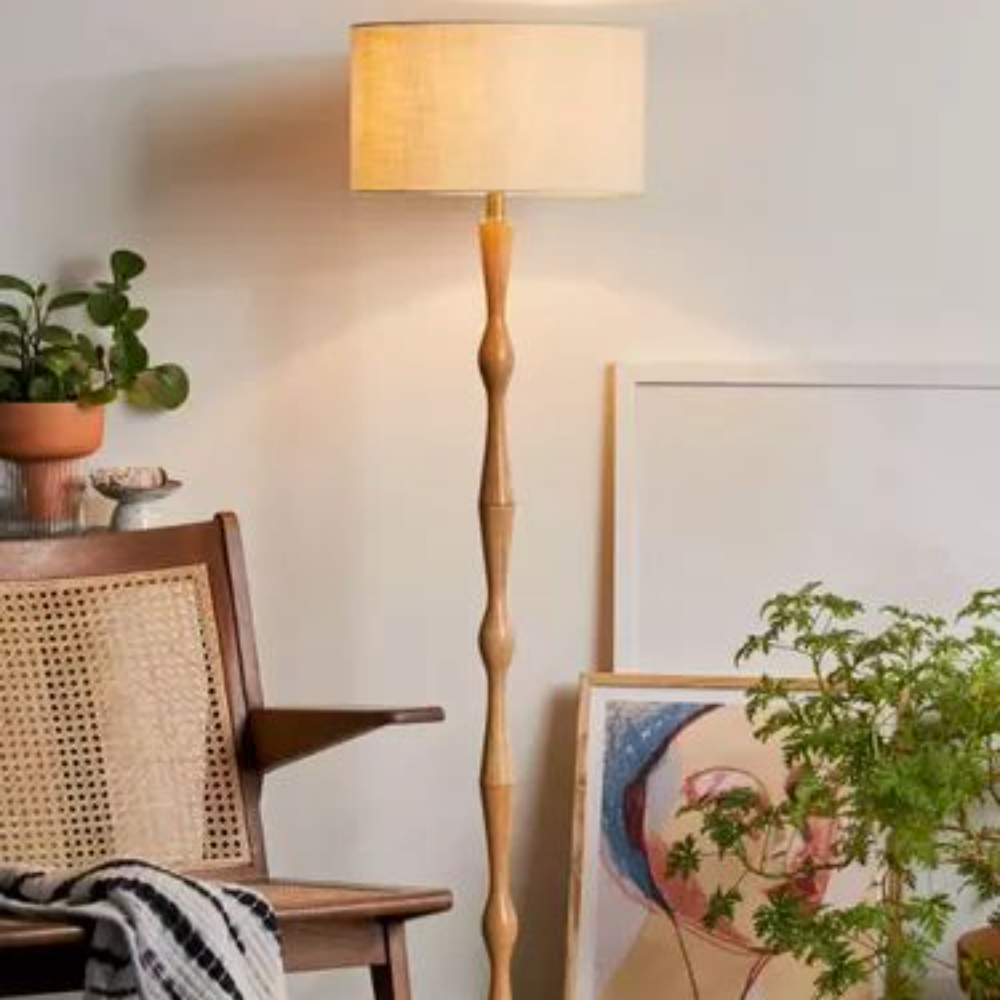 Acacia Long Zimmer Wooden Floor Lamp