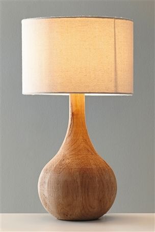 Solid Wood Table Lamp with Natural Polish Finish