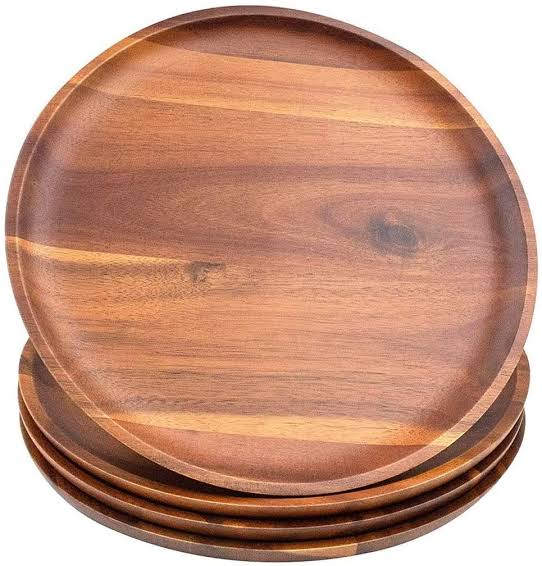 Acacia Wooden Plates Set