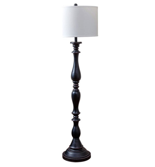 Wooden Black Floor Lamp