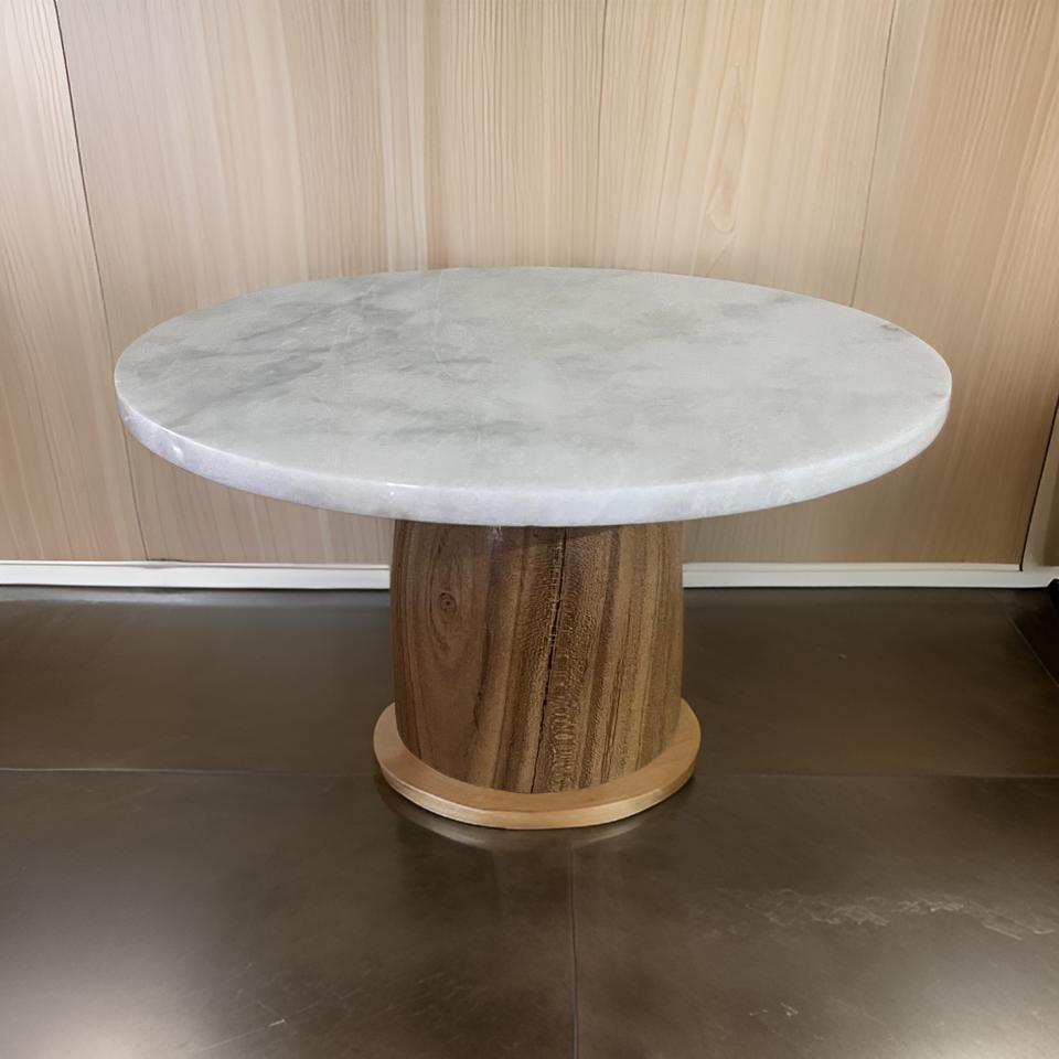 Wooden Marble Cake Stand