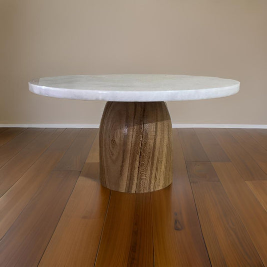 Wooden Marble Cake Stand