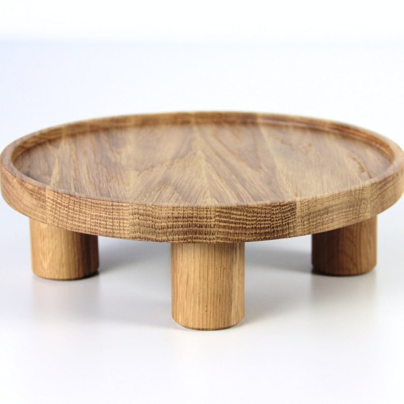 Wooden Tripod Platter Cum Cake Dish