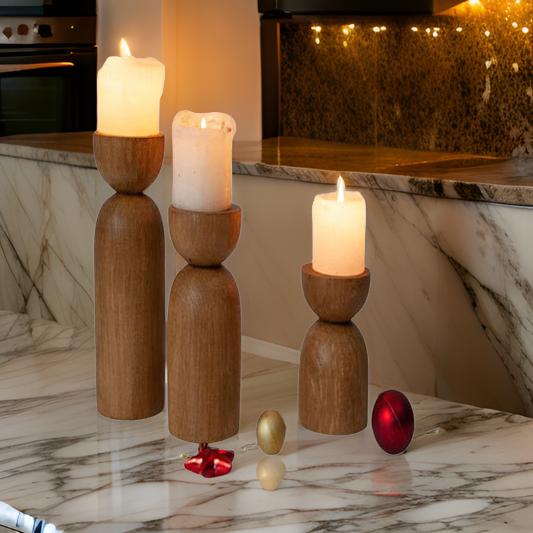 Elegant Wooden Candle Stands