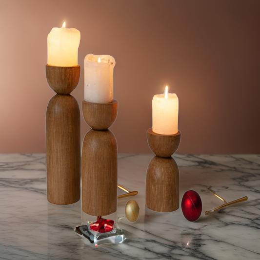 Elegant Wooden Candle Stands