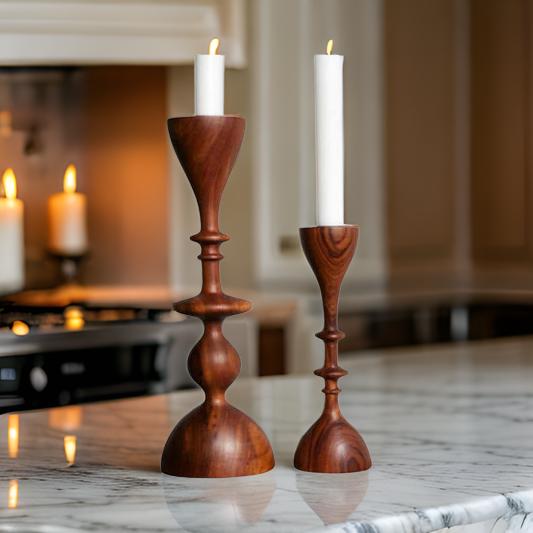 Brown Wood Candle Holder