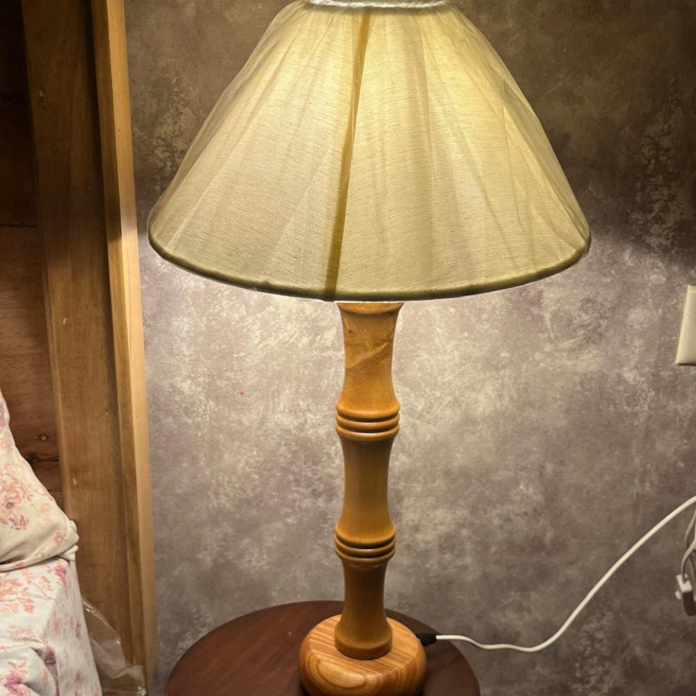 CedarWood Table Lamp Handcrafted- 150 Years Old Timber