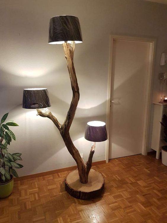 Wooden 3 Tier Floor Lamp