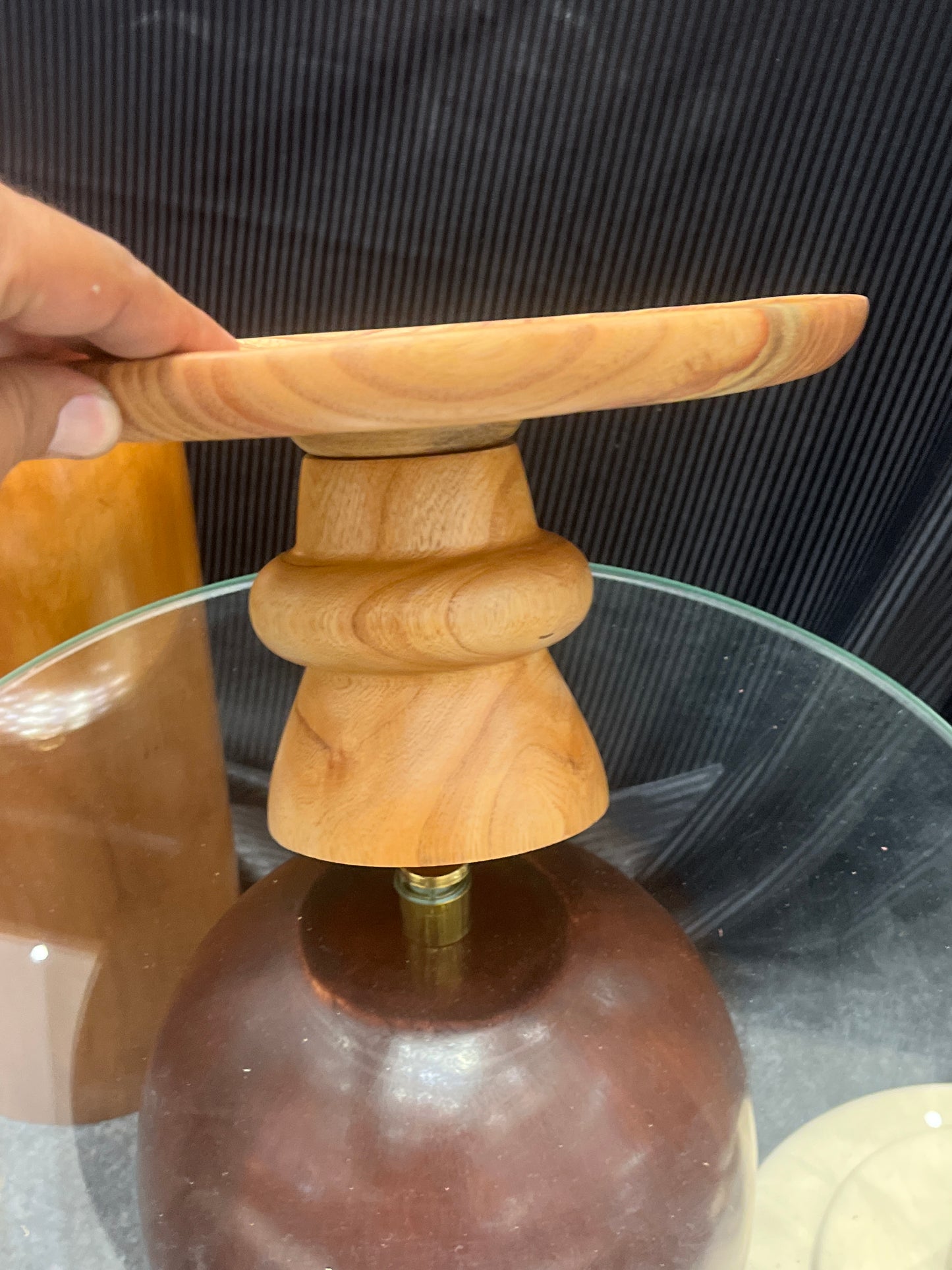 Greek Diamond Wooden Cake Stand