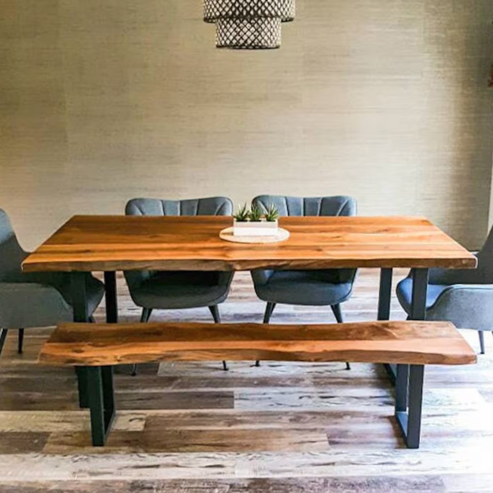 Wooden Dinning Table with Bench Trendy Design