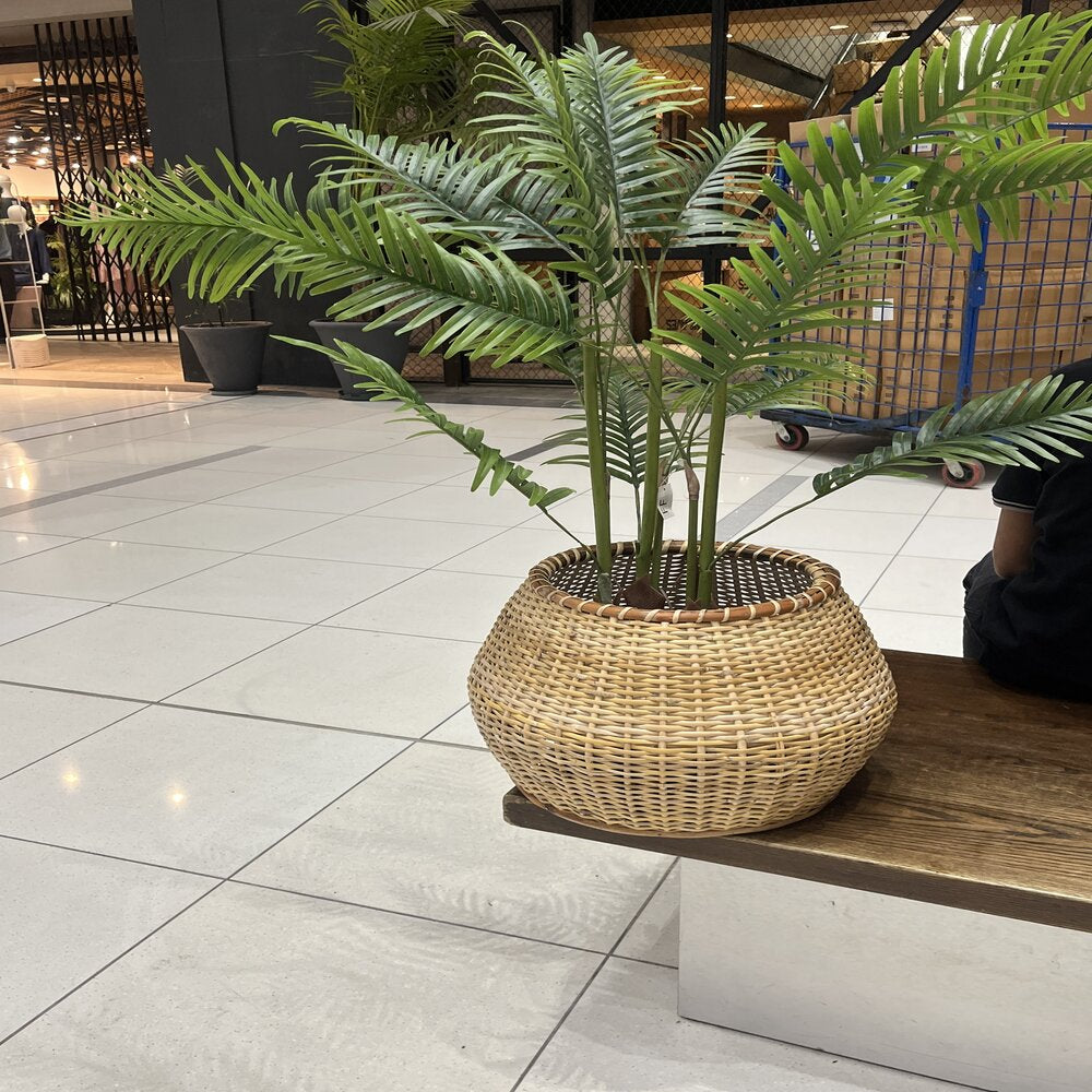 Cane Basket Tripod Planter