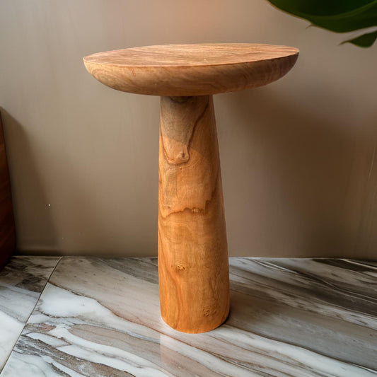 Wooden Log Bowl End Table