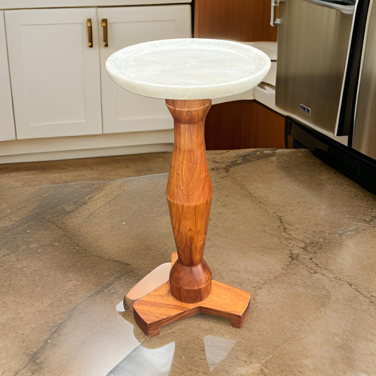 Marble Top Wooden End Table