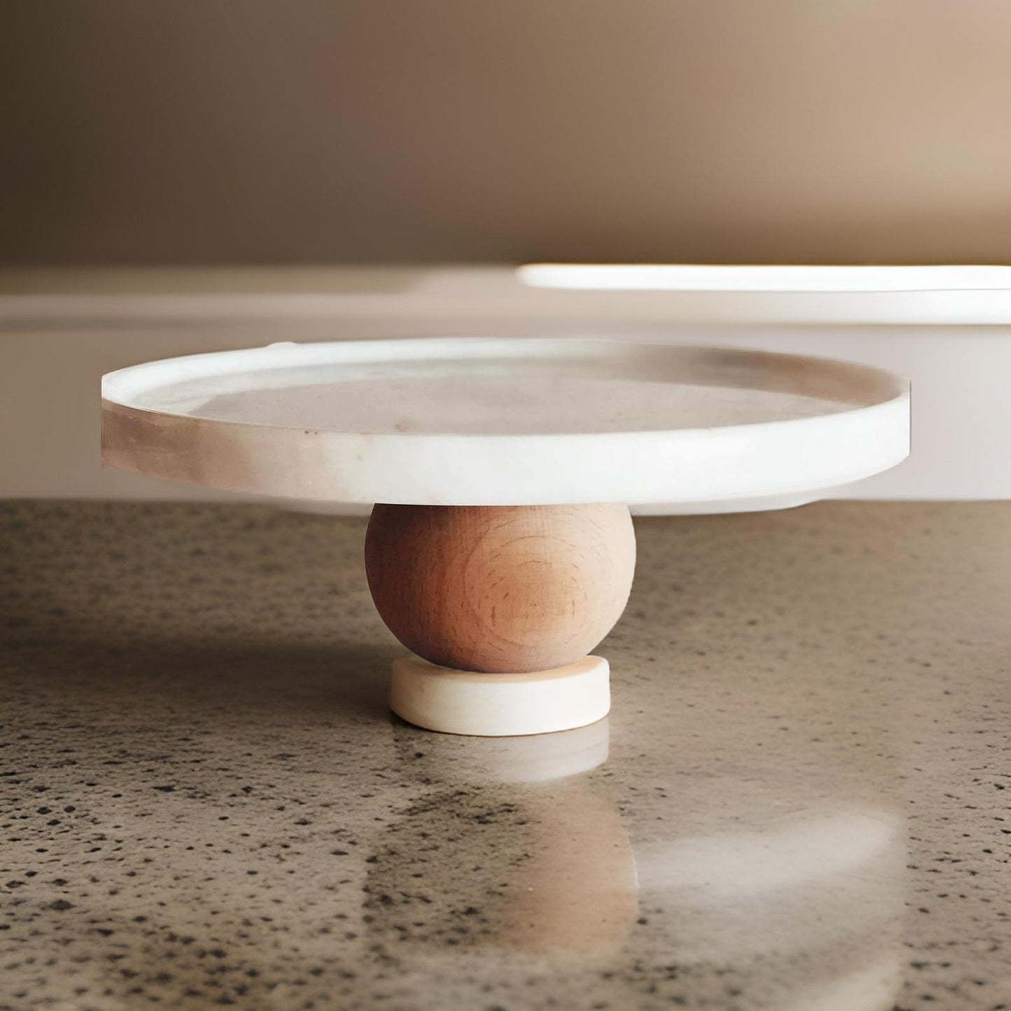 Sajawat Special Wood Marble Cake Stand