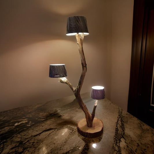 Wooden 3 Tier Floor Lamp