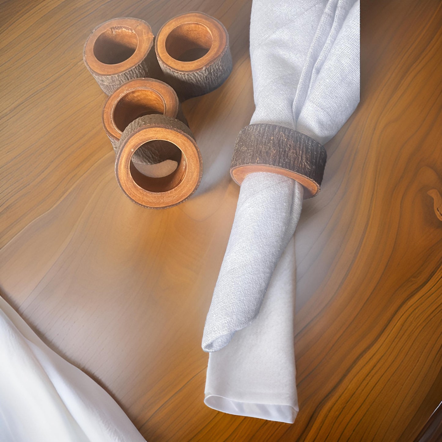 Wooden Rustic Napkin Holder Rings