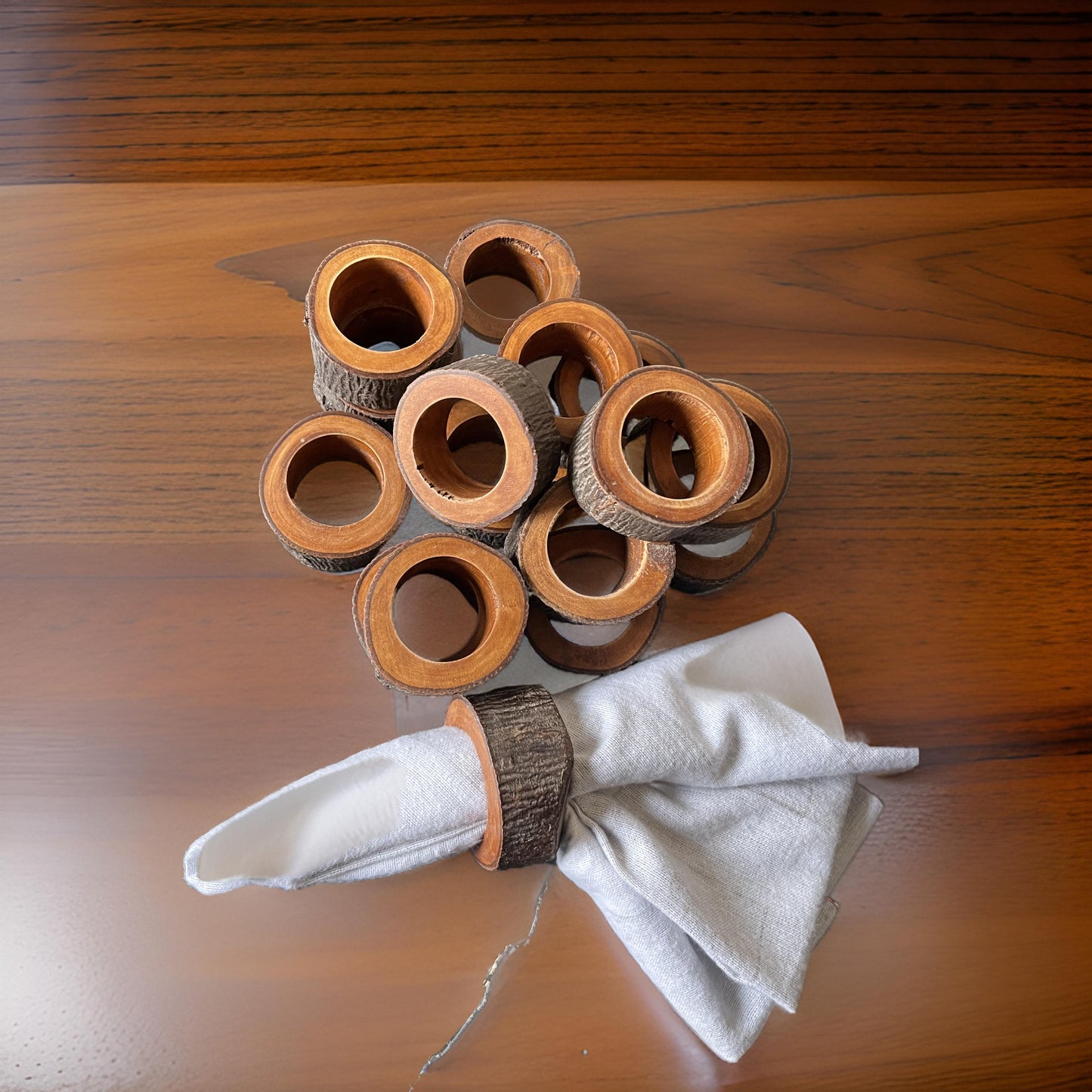 Wooden Rustic Napkin Holder Rings