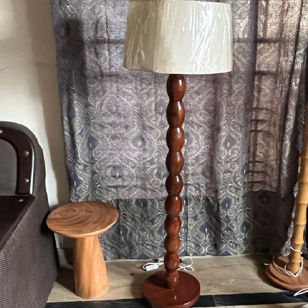 Natural Elegance: Acacia Wood Floor Lamp