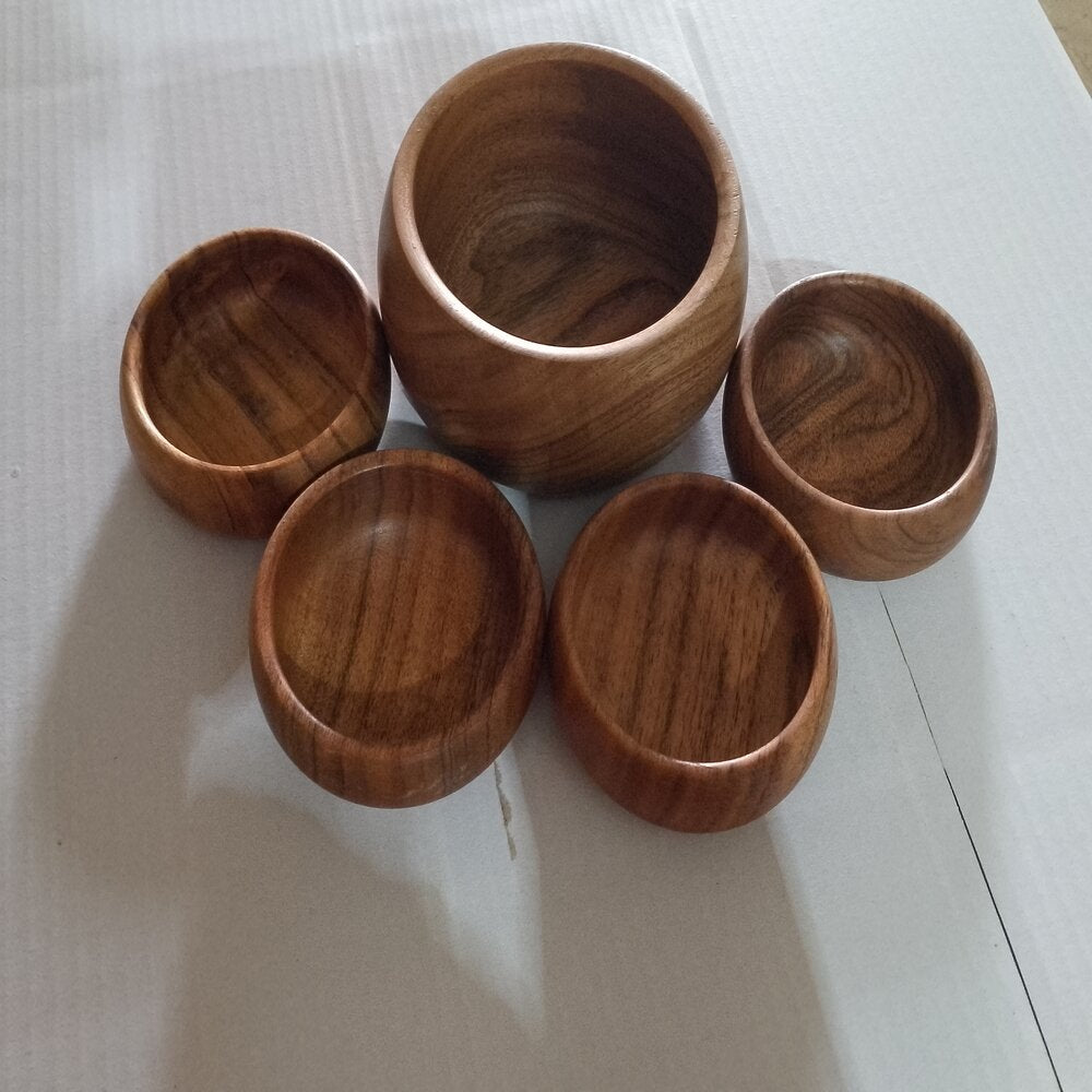 Wooden Nut Bowls Sleek Design