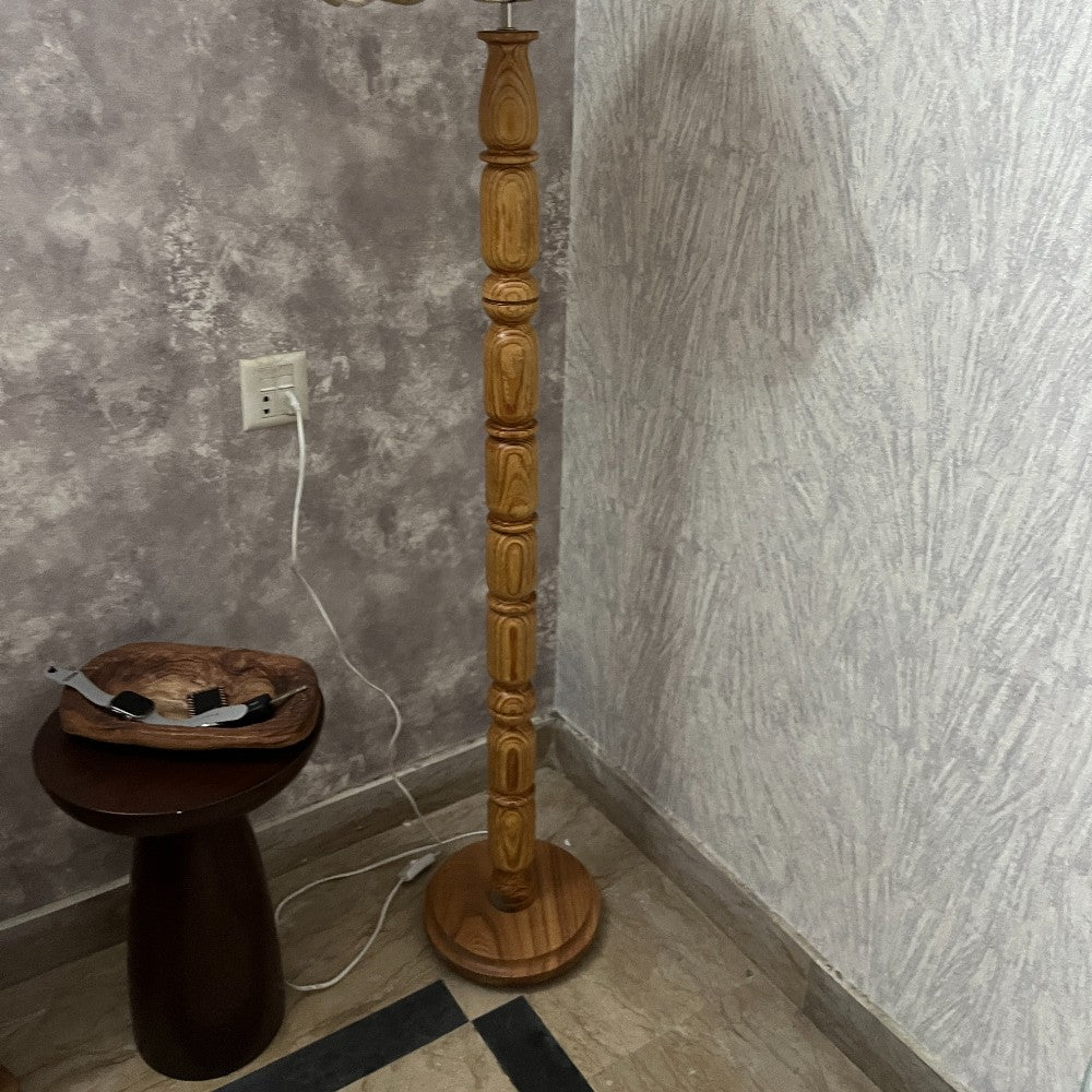 Aromatic Pine Wood Floor Lamp