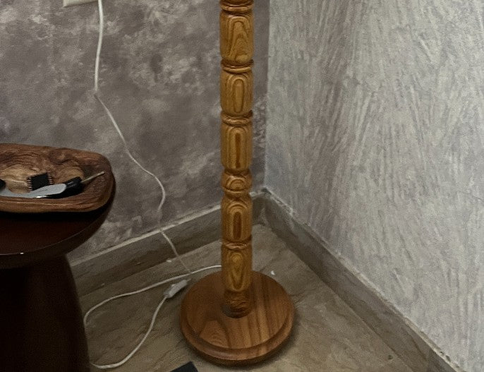 Aromatic Pine Wood Floor Lamp