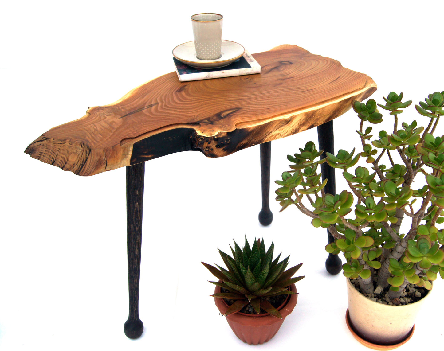 Wooden 3 Legs Raw Table Set