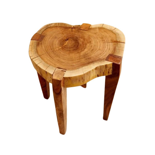 Raw Wood End Table