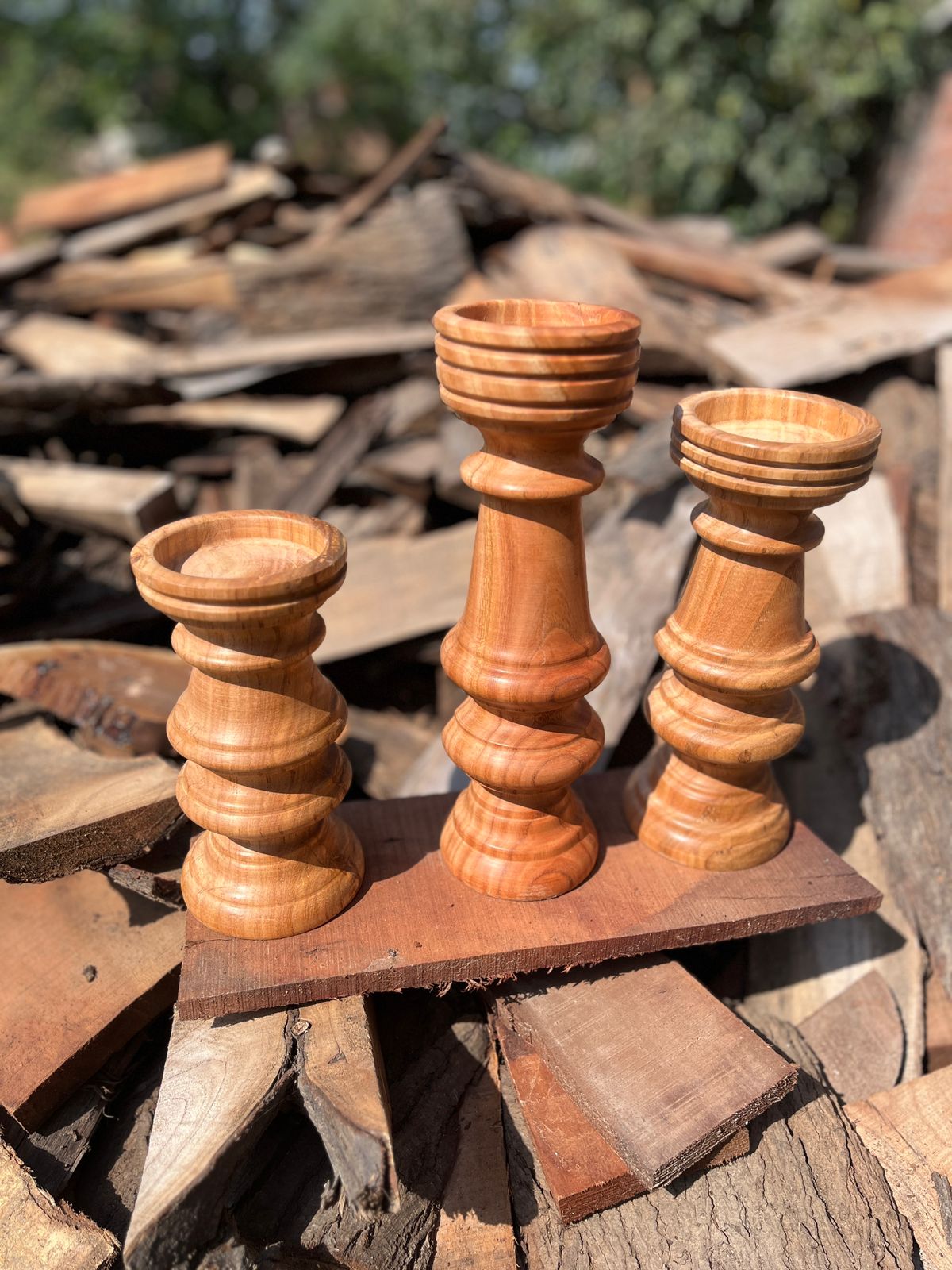 Traditional Wooden Candle Stand