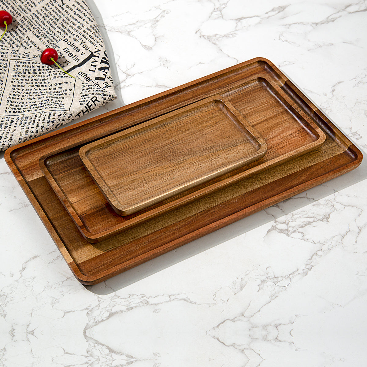 Acacia Pack of 3 Beautiful Wooden Serving Trays