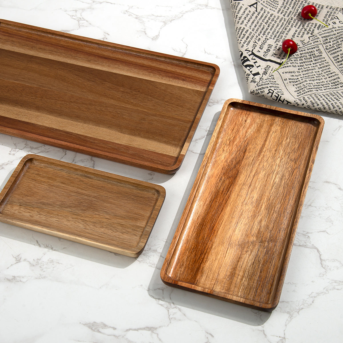 Acacia Pack of 3 Beautiful Wooden Serving Trays