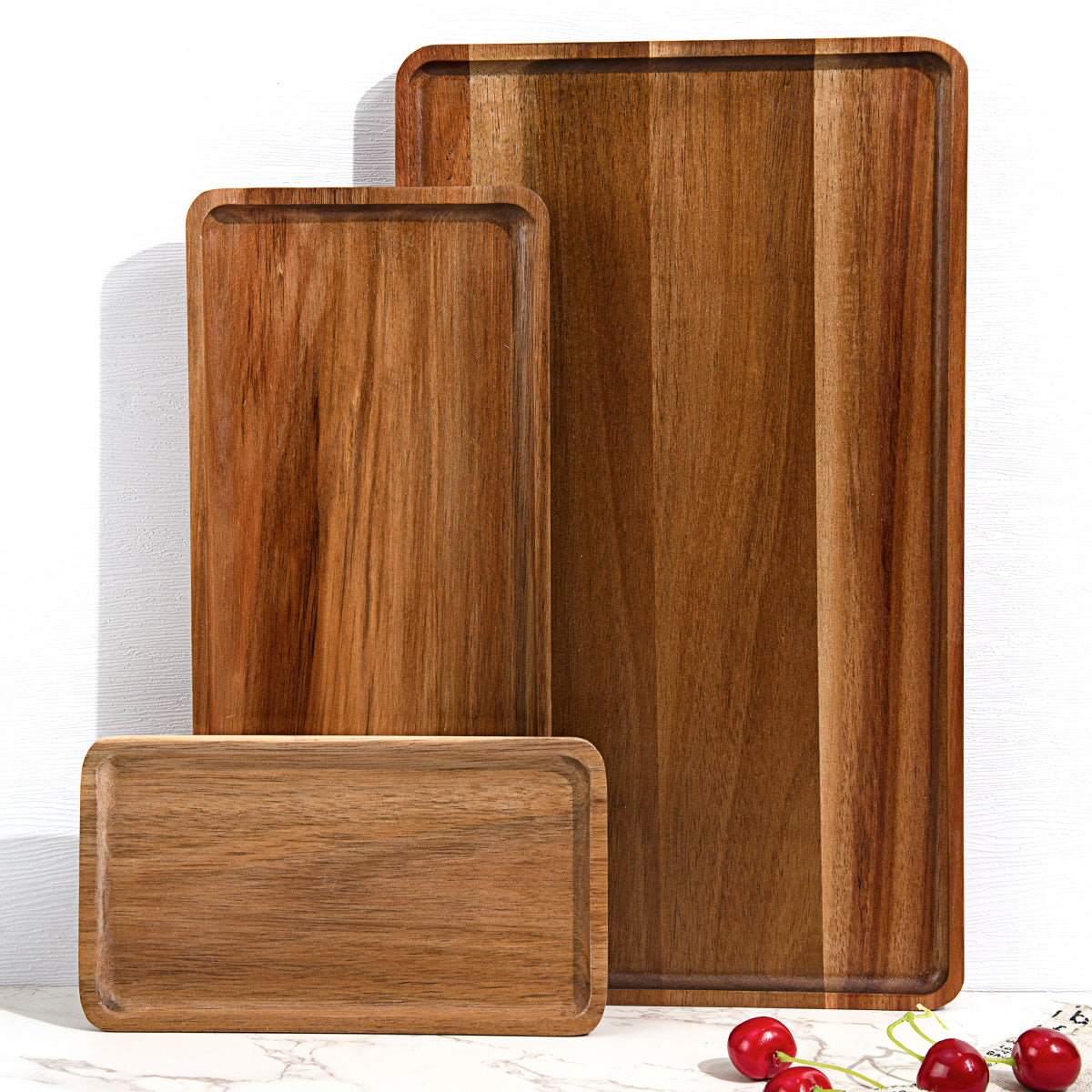 Acacia Pack of 3 Beautiful Wooden Serving Trays