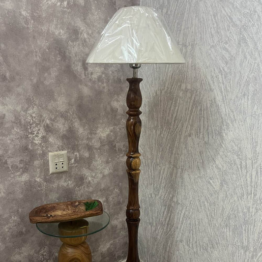 Handcrafted Sheesham Wood Floor Lamp