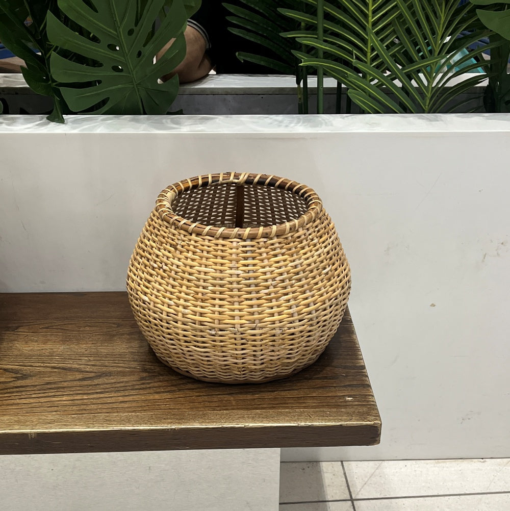 Cane Basket Tripod Planter