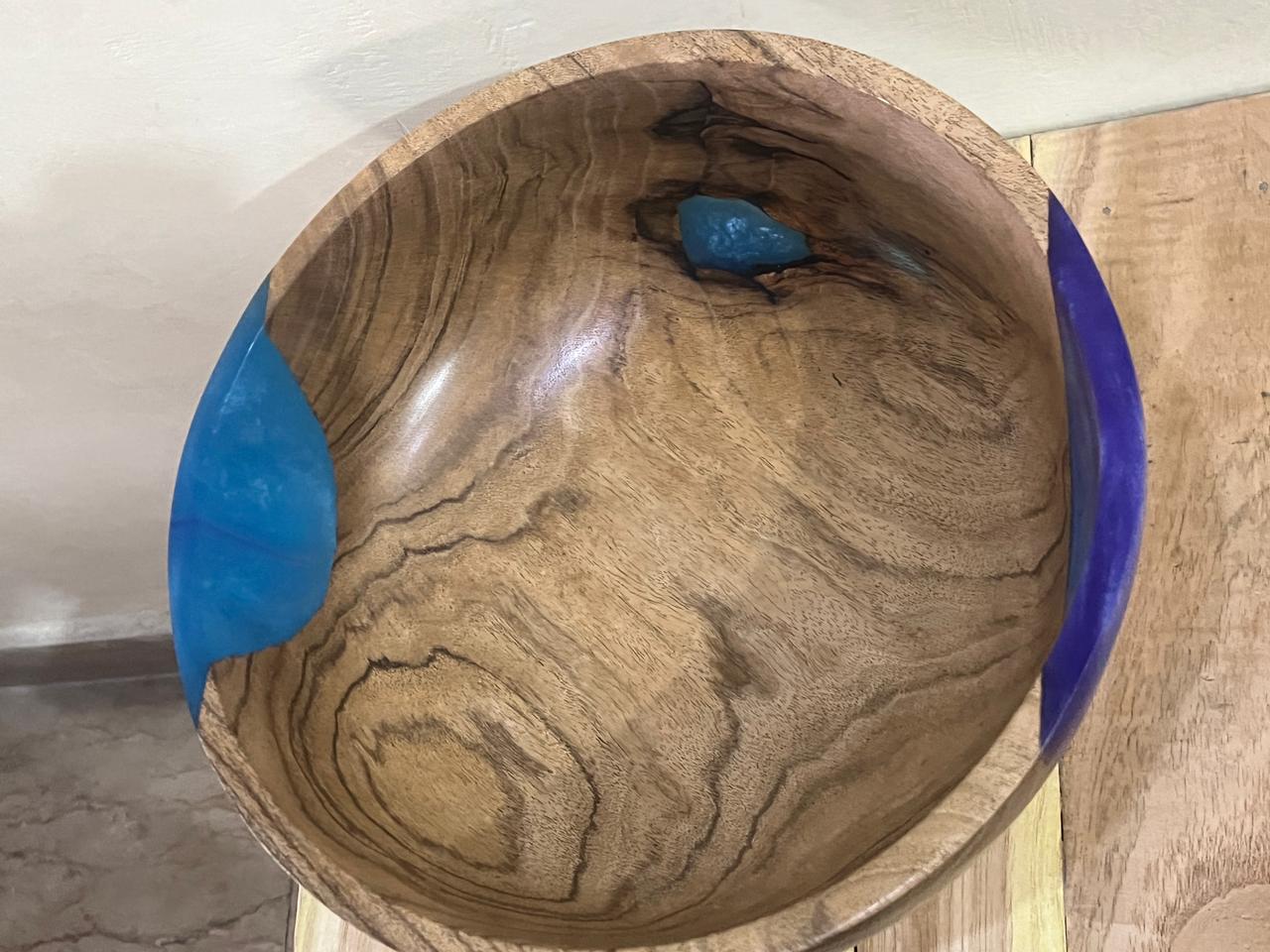 Large Wooden Epoxy Resin Bowl 12 Inch