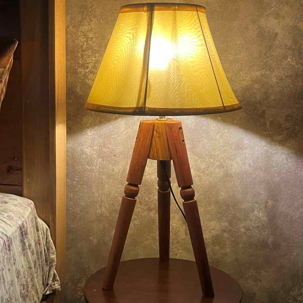 Wooden Lightweight Tripod Table Lamp