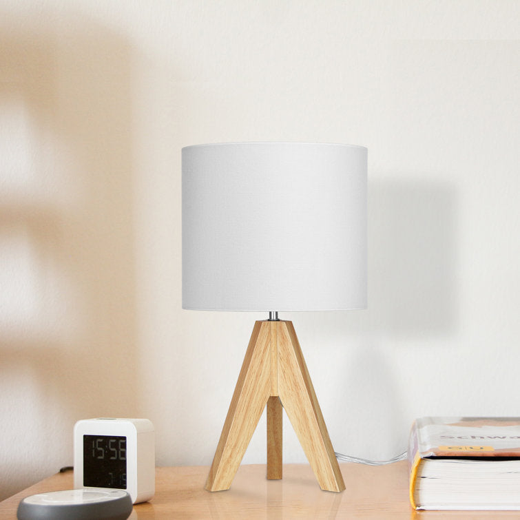 Tripod wooden table Lamp Pair