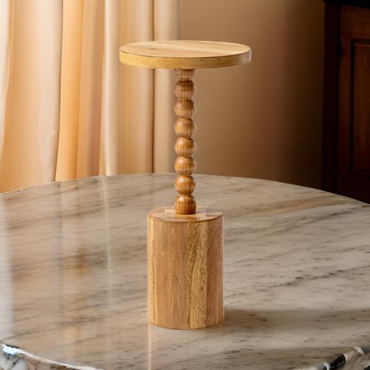 Wooden Round Ribbon End Table