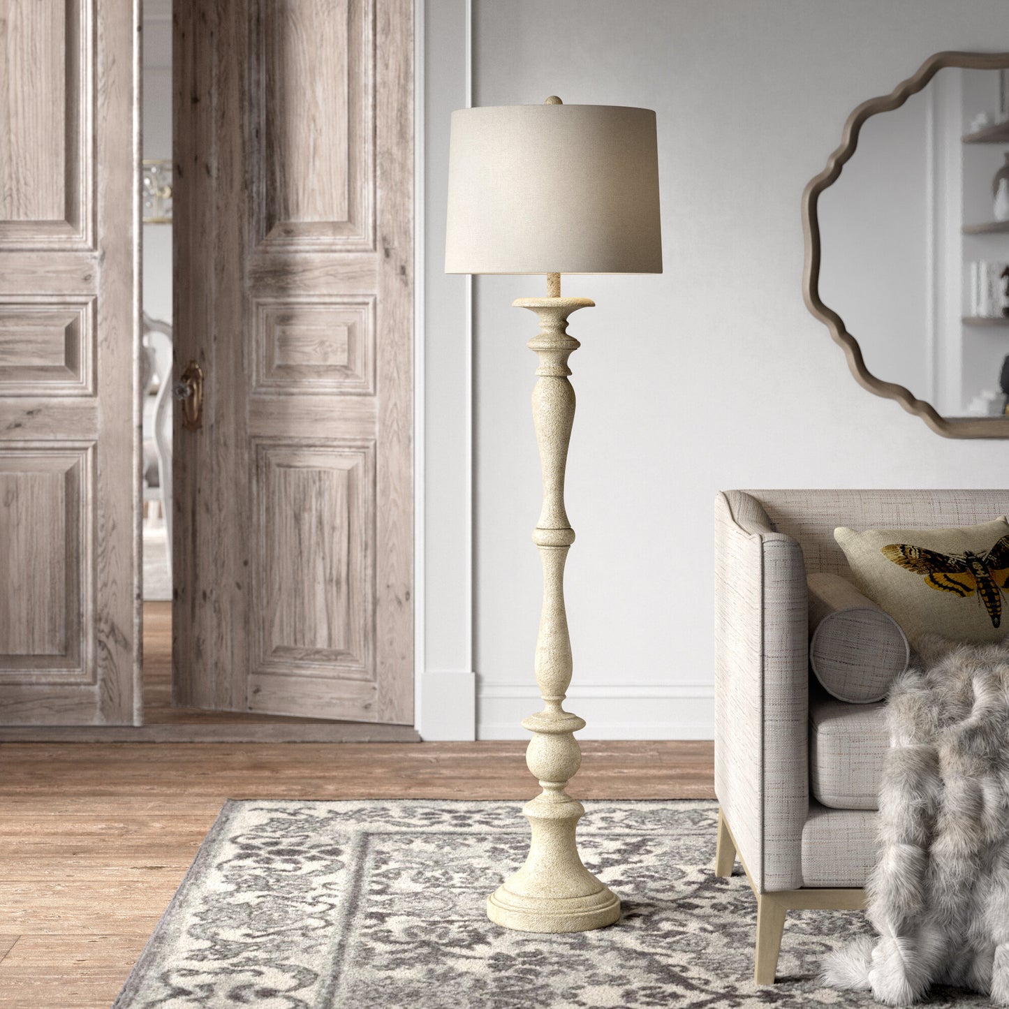 Persian Lilac Wood Floor Lamp