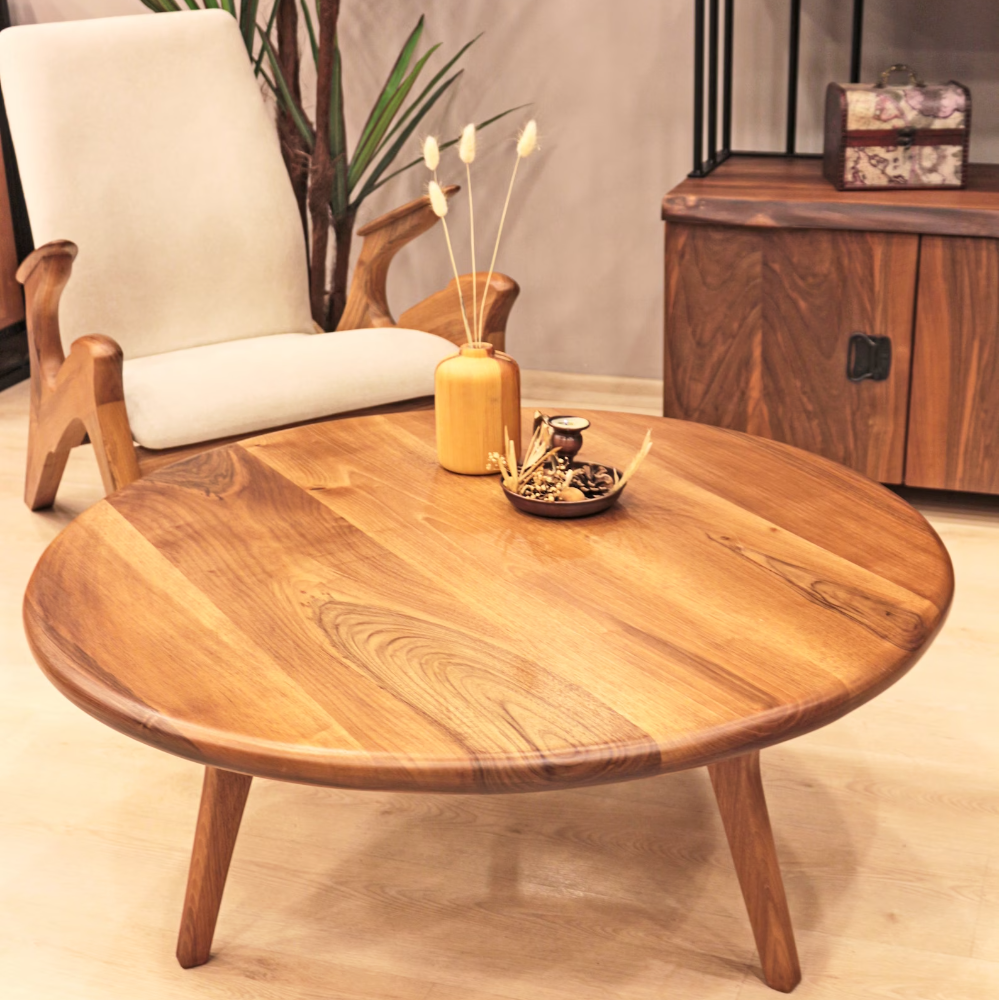 Wooden Round Acacia Coffee Table