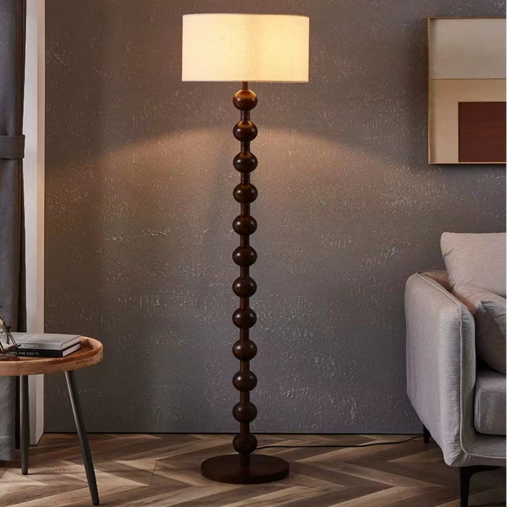 Acacia Brown Wooden Floor Lamp