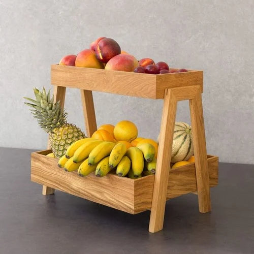 Wooden Fruit Rack Kitchen Shelf